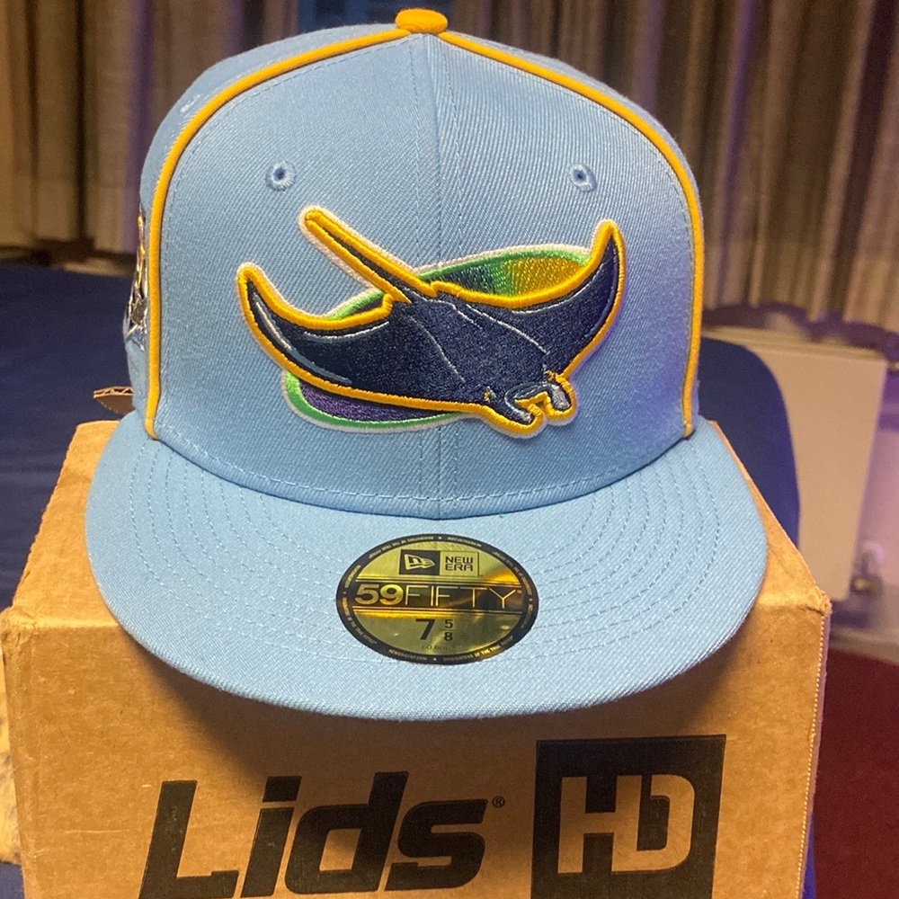 Tampa Bay Rays MLB Powder Blue Pipe 59Fifty Cap